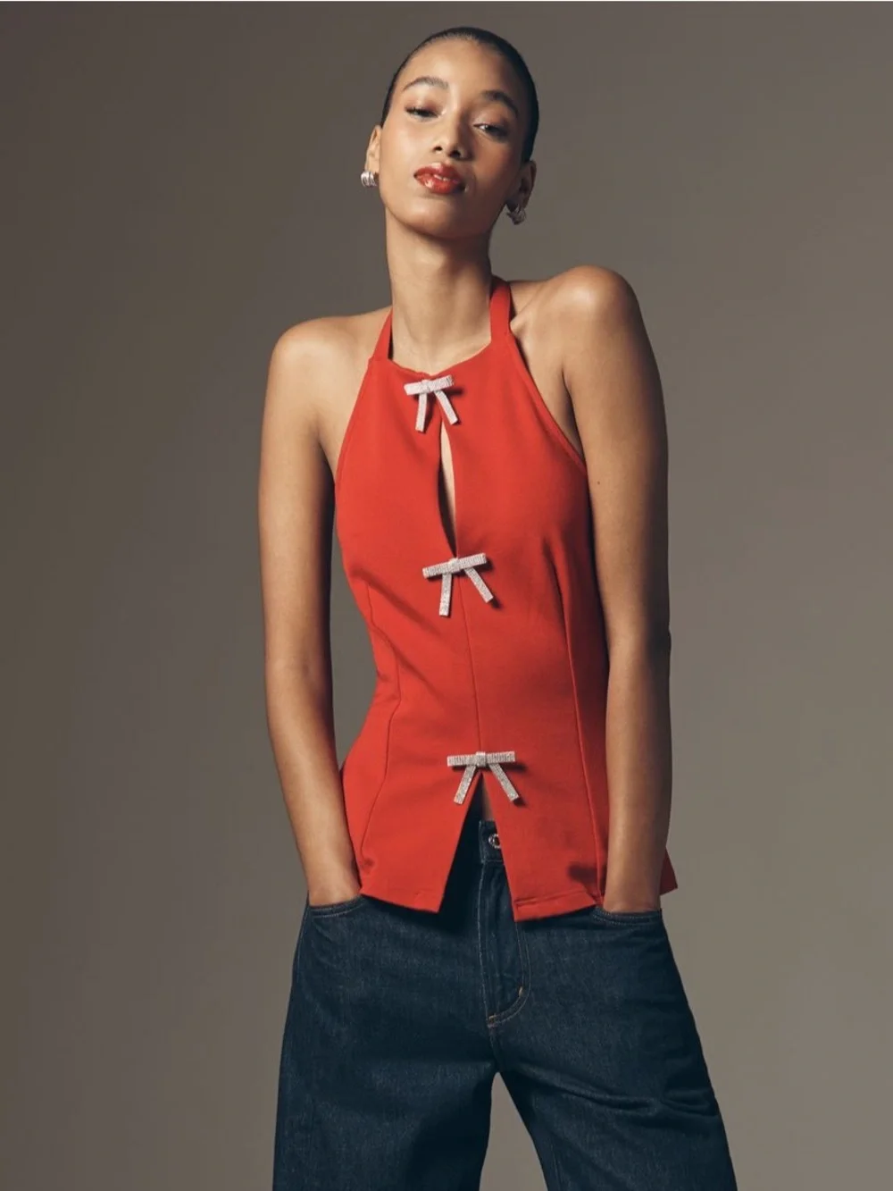 Maeve Bow Embellished Tank Top - Picture 4 of 4
